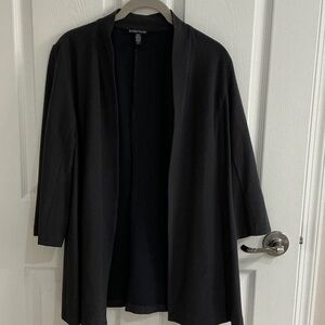 Eileen Fisher Charcoal Gray Open Front Jacket